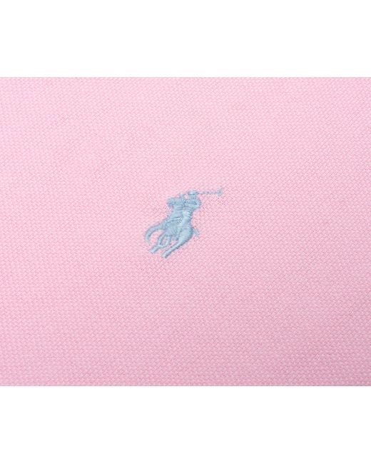 Polo Ralph Lauren Pink Custom Slim Fit Mesh Polo Shirt for men