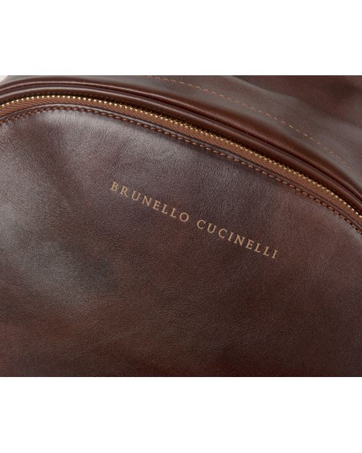 Brunello Cucinelli Leather Backpack Brown for men