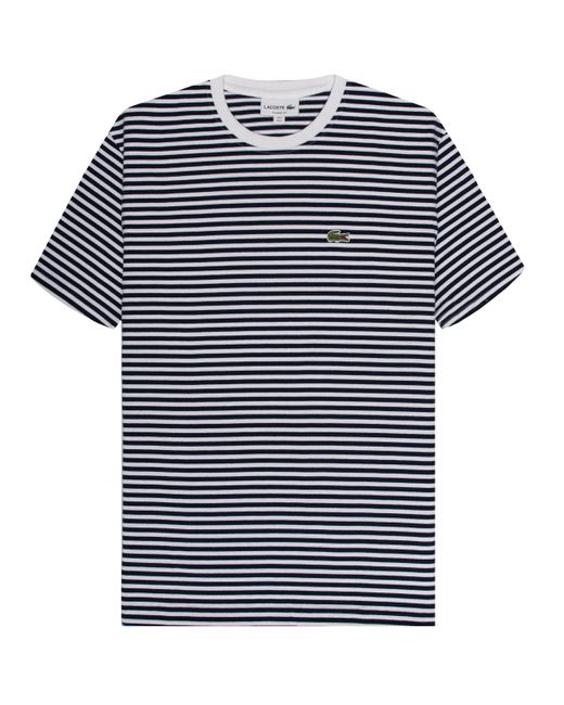 Lacoste Blue Striped Heavy Cotton T-shirt Navy/white for men