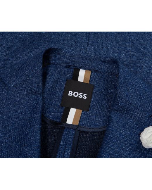 Boss Blue C-Hanry Linen Blazer for men