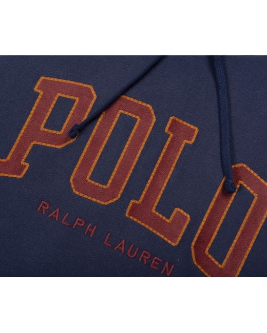 Polo Ralph Lauren Blue Polo College Logo Hoodie Cruise Navy for men