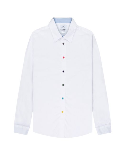 Paul Smith White Multi Button Oxford Shirt for men