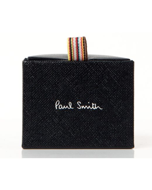 Paul Smith Black Rectangle Font Stripe Cufflink Multi for men