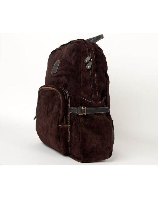 Pockets Calabrese Suede Backpack Chocolate Brown for men