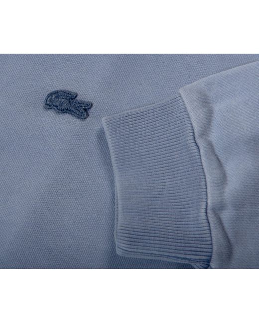 Lacoste Washed Loose Fit Crewneck Sweatshirt Blue for men
