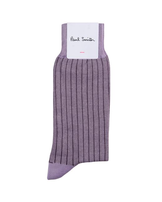 Paul Smith Purple Shadow Ribbed Socks for men