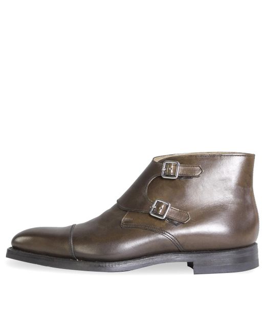 Crockett and Jones 'camberley' Burnished Calf Leather Boots Brown for men