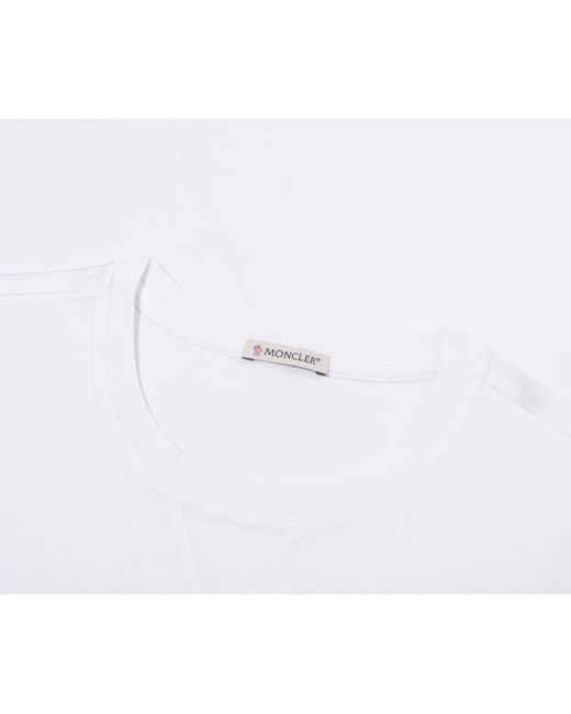 Moncler White Double Patch Logo T-Shirt for men