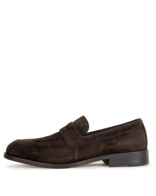 Boss Brown Limber Suede Penny Loafer for men