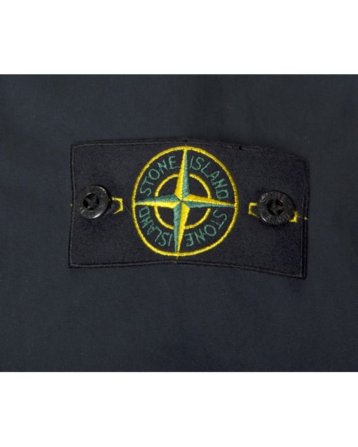 Stone Island Blue Supima Cotton Twill Hooded Jacket Navy for men