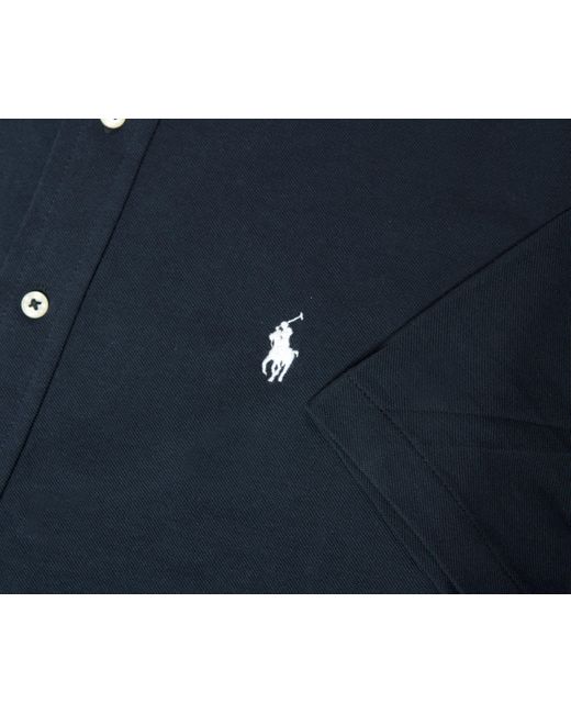 Polo Ralph Lauren Blue Featherweight Mesh Short Sleeve Shirt Aviator Navy for men