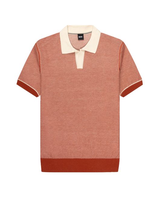 Boss Orange H-Jianluca Knit Polo With Johnny Collar for men