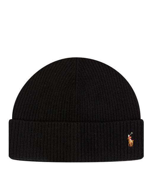 Polo Ralph Lauren Signature Logo Wool Beanie Black for men