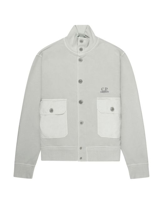 C P Company Gray Bomber Sweatshirt for men