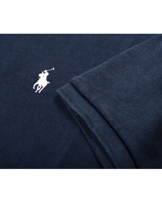 Polo Ralph Lauren Blue Custom Slim Fit Spa Terry Polo Shirt Washed Navy for men