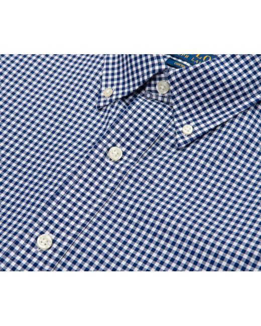 Polo Ralph Lauren Blue Checkered Custom Fit Ls Shirt for men