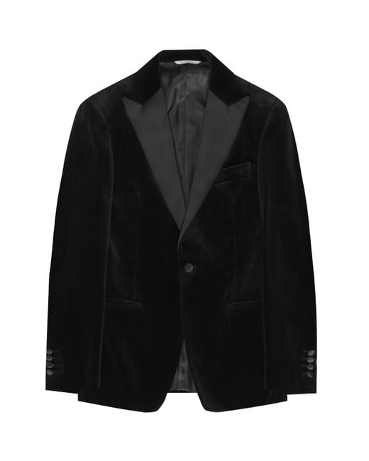 Canali Velvet Single Button Dinner Jacket Black for men