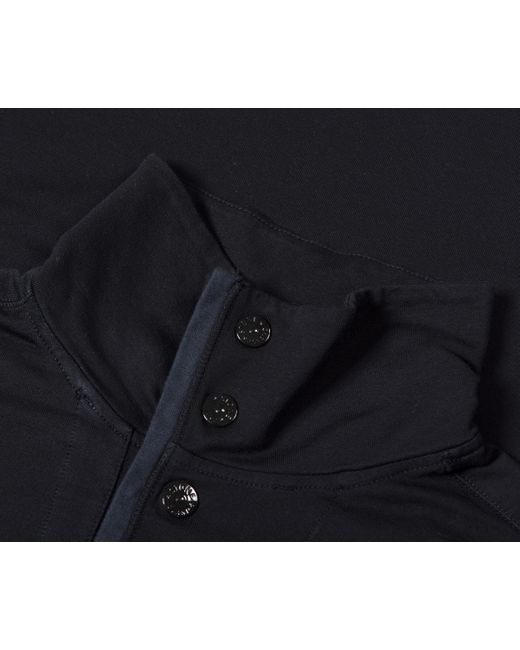 Stone Island 1/4 Button Sweatshirt Black for men