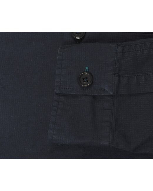 Paul Smith Blue Ls Double Pocket Utility Shirt Dark Navy for men