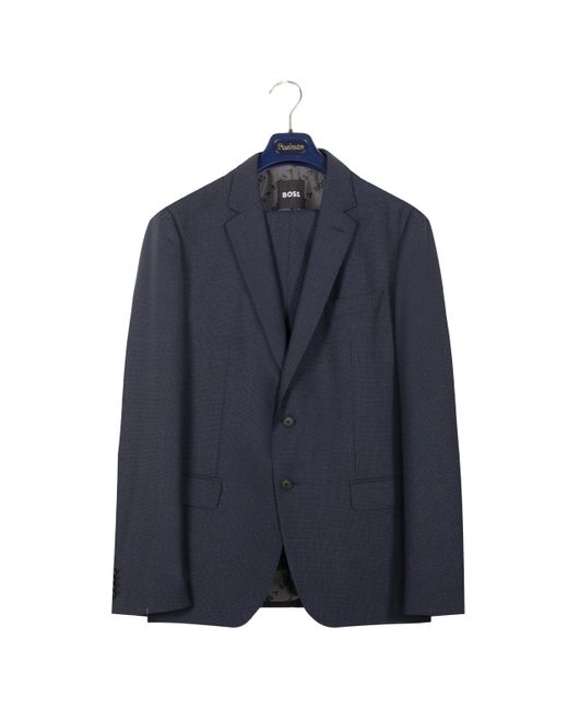 Boss Hugo P-huge Micro Checked Suit Dark Blue for men
