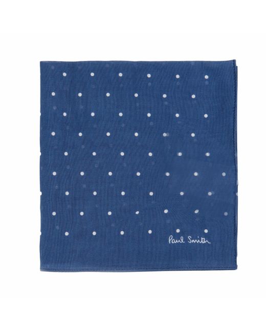 Paul Smith Blue Large Spotted Pocket Square for men