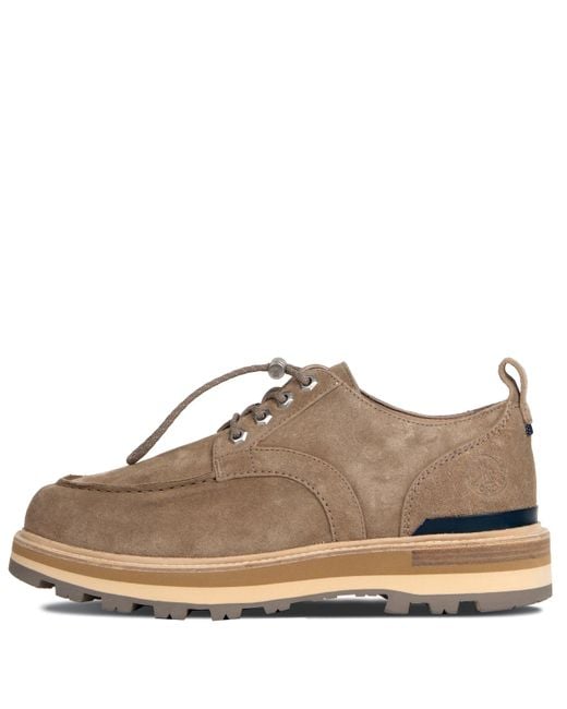 Moncler Brown Peka City Suede Derby Shoes for men