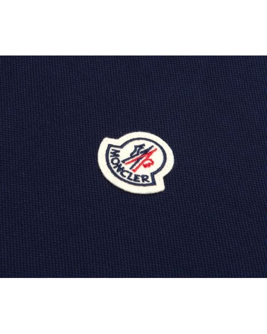 Moncler Blue Classic Logo Patch Polo for men