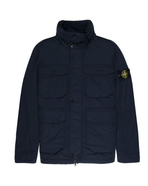Stone Island Blue Field Jacket Micro Twill for men