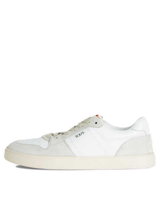 Tod's White Allacciata Leather Trainers for men