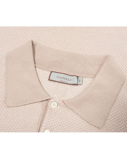 Canali Natural Stone Micro-Structured Polo for men
