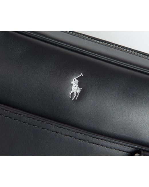 Polo Ralph Lauren Black Leather Briefcase Bag for men