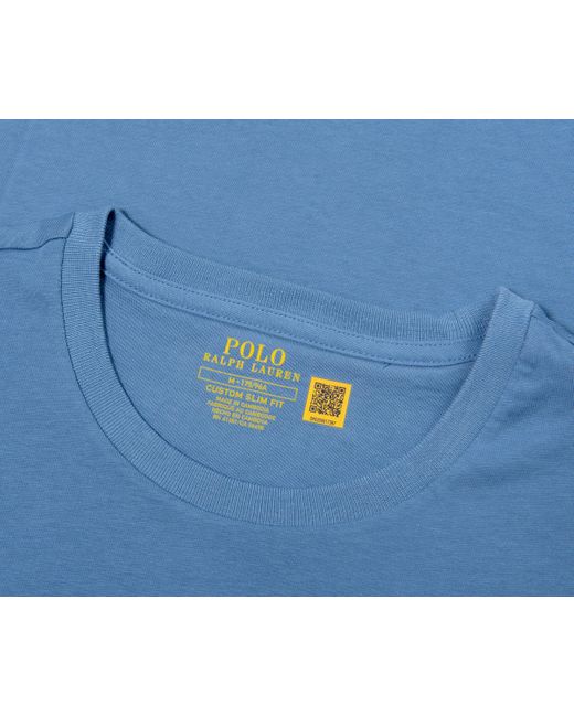 Polo Ralph Lauren Blue Custom Slim Fit Jersey Crewneck T-Shirt for men