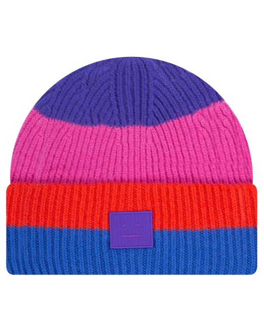Wool 'ribbed Face' Logo Beanie Purple 