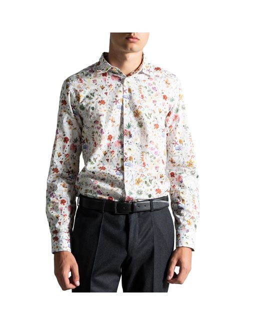 Paul Smith Slim Fit Floral Liberty Print Shirt White for men