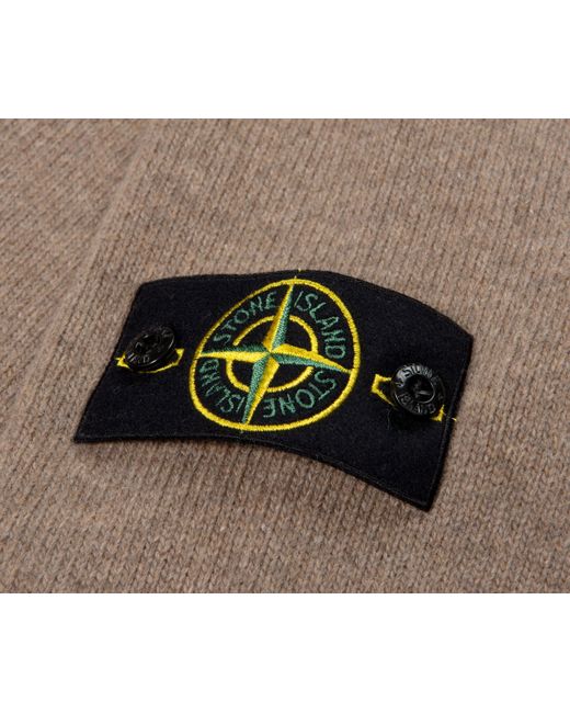 Stone Island Brown Lambswool Crew Neck Knit for men