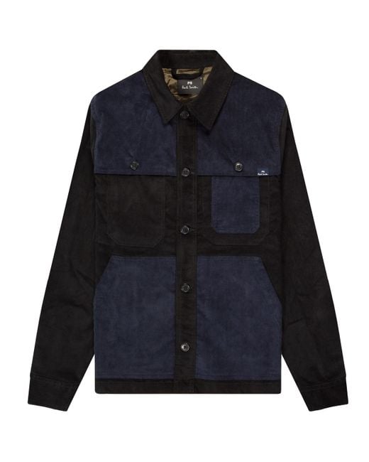 Paul Smith Blue Ps Corduroy Workwear Overshirt Black/navy for men