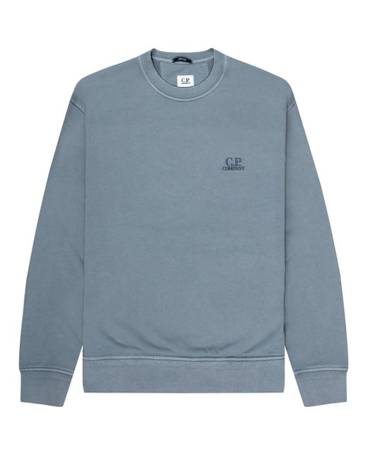 C P Company Blue Embroidered Logo Sweatshirt for men