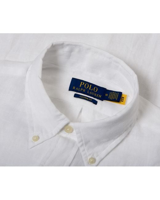 Polo Ralph Lauren Custom Fit Linen Shirt White for men