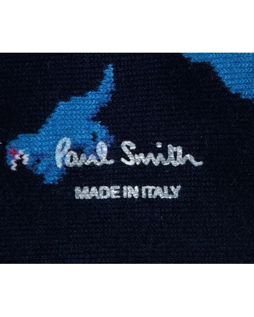 Paul Smith Blue Small Dino Patterned Socks Navy for men