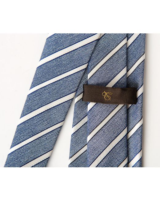 Canali Diagonal Stripe Silk Tie Blue/white for men