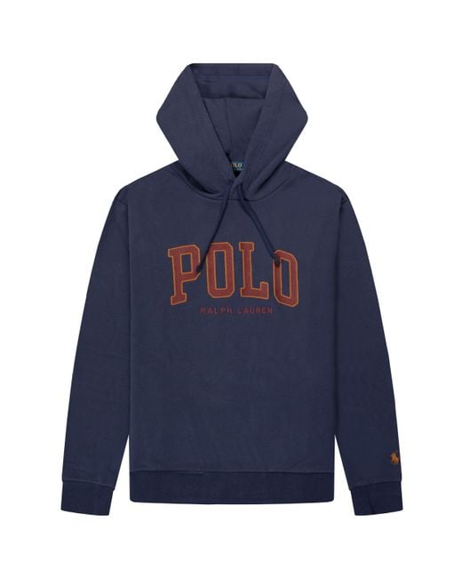 Polo Ralph Lauren Blue Polo College Logo Hoodie Cruise Navy for men