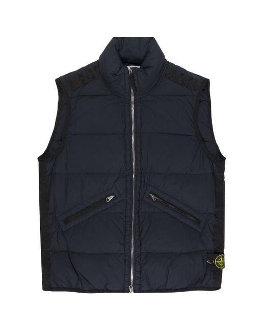 Stone Island Blue Seamless Tunnel Down Gilet for men