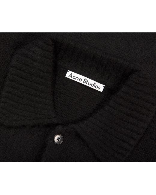 Acne Polo Wool Cardigan Black for men