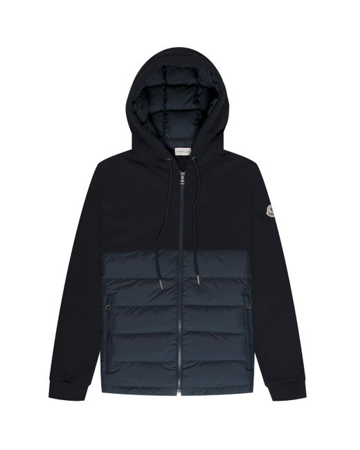 Moncler Blue 1952 Quilted Detail Hooded Sweatshirt Navy for men