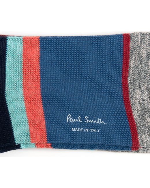 Paul Smith Multicolor Marl Stripe Socks Navy for men