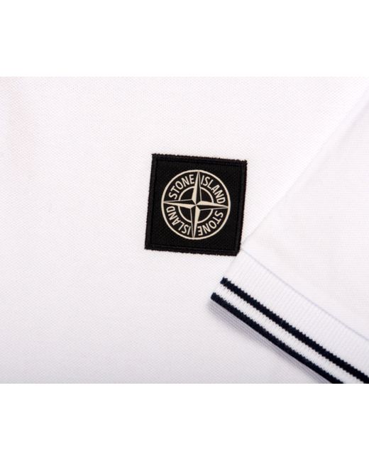Stone Island White Box Logo Polo for men
