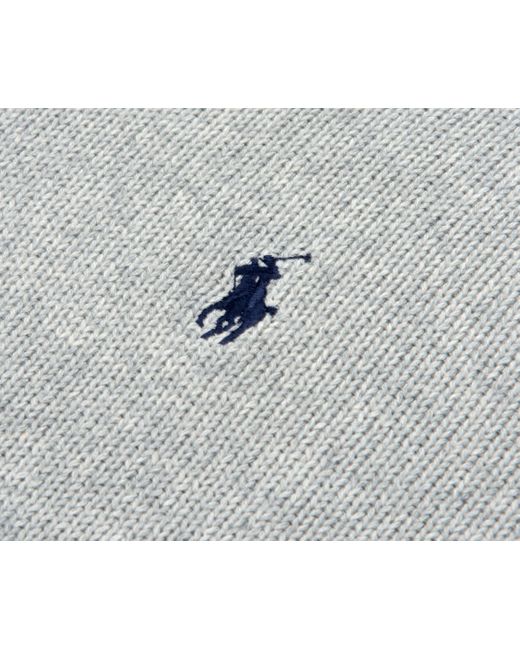 Polo Ralph Lauren Gray Ribbed Chunky 1/4 Zip Knit for men