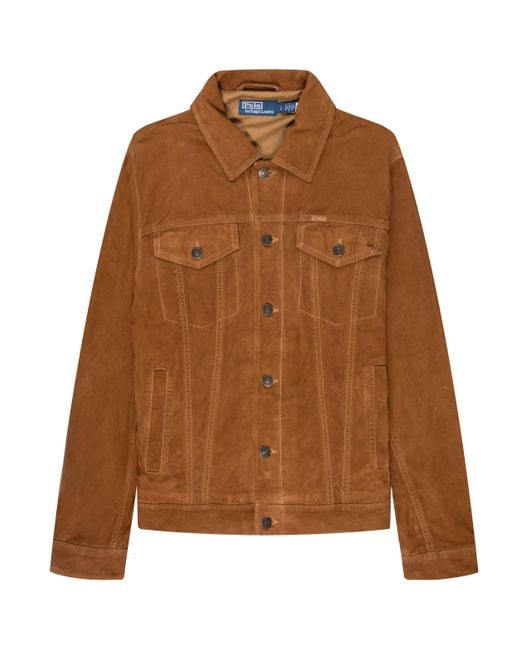 Polo Ralph Lauren Brown Soft Suede Trucker Jacket for men
