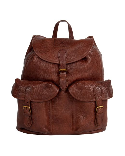 Polo Ralph Lauren Brown Heritage Double Pocket Leather Blackpack for men