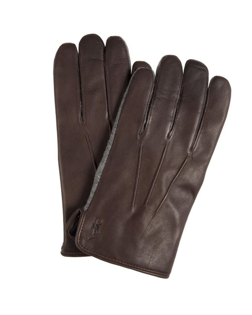 Polo Ralph Lauren Brown Nappa Hybrid Gloves for men